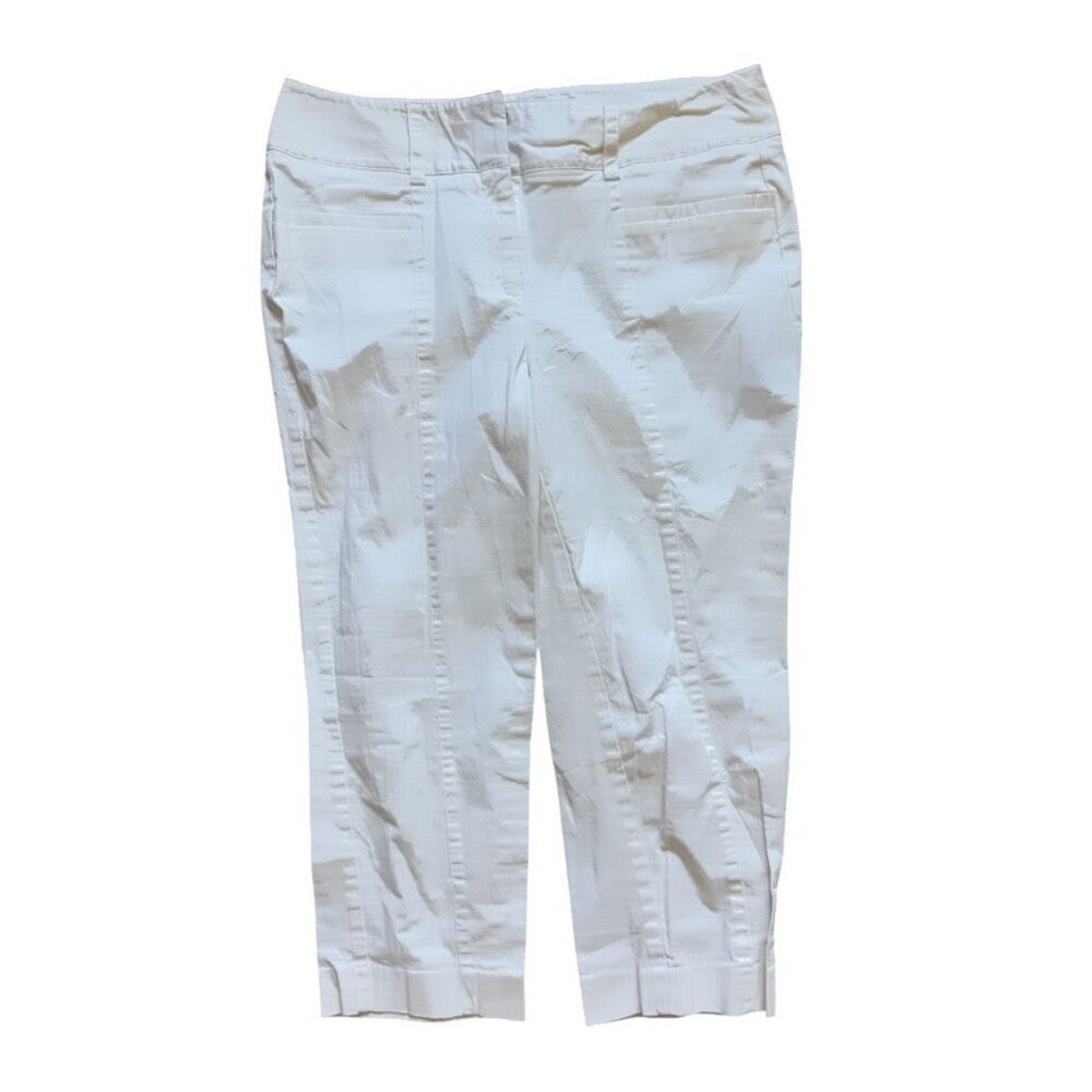 Womens Dana Buchman Signature White Cropped Casual Pants - Sz 8